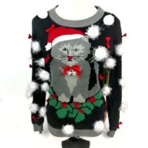 Tipsy Elves Ugly Cat Sweater Small
